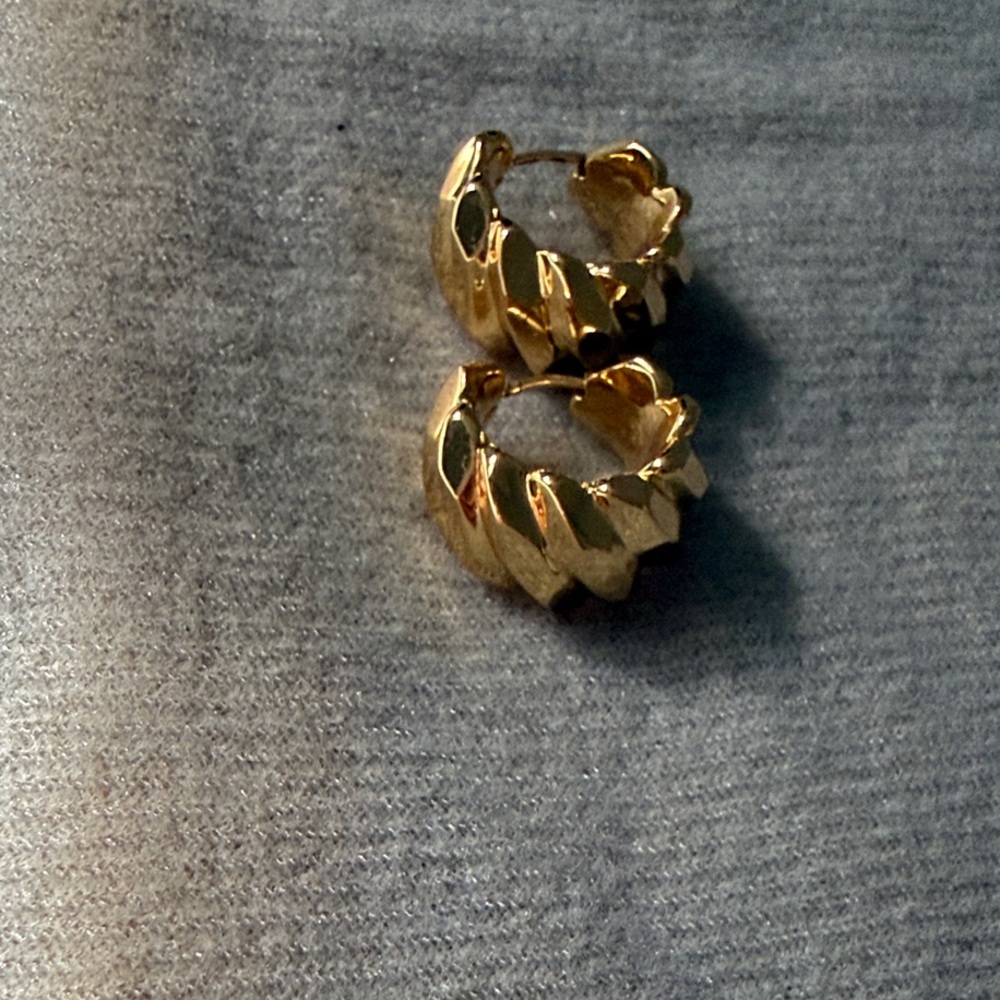 Kae by Karrueche Twisted Gold Plated Hoop Earrings